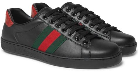 gucci men sneakers black with fur and zipper|Gucci pearl sneakers.